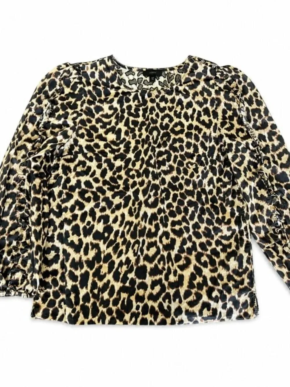 J.Crew Leopard Puff Sleeve Top XS | Date Night Blouse | Fall Going Out Top